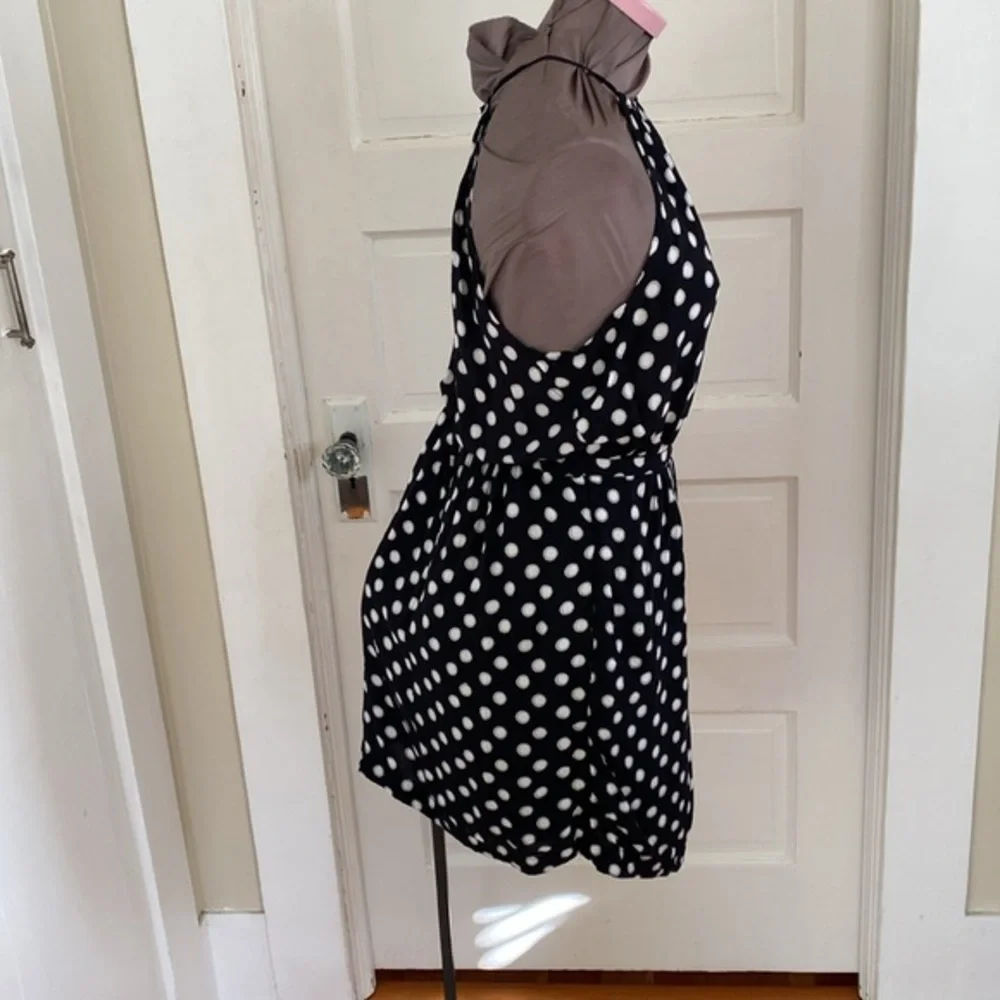 Maeve Chic Black and‎ White Polka Dot Dress Small